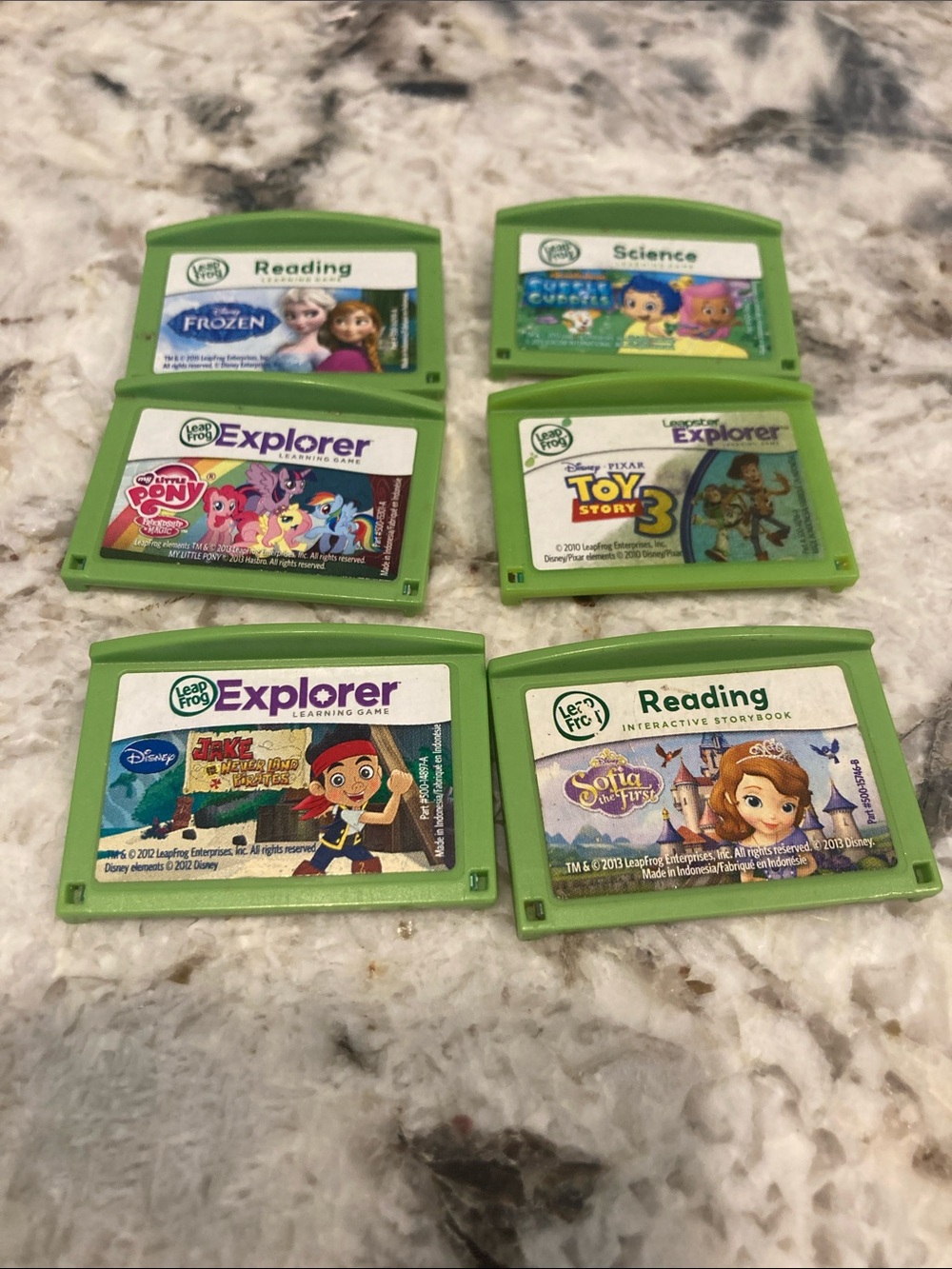 LeapFrog LeapPad/Explorer 6 Game Lot Frozen, Toy Story, MLP, Sofia, Jake,etc-GUC